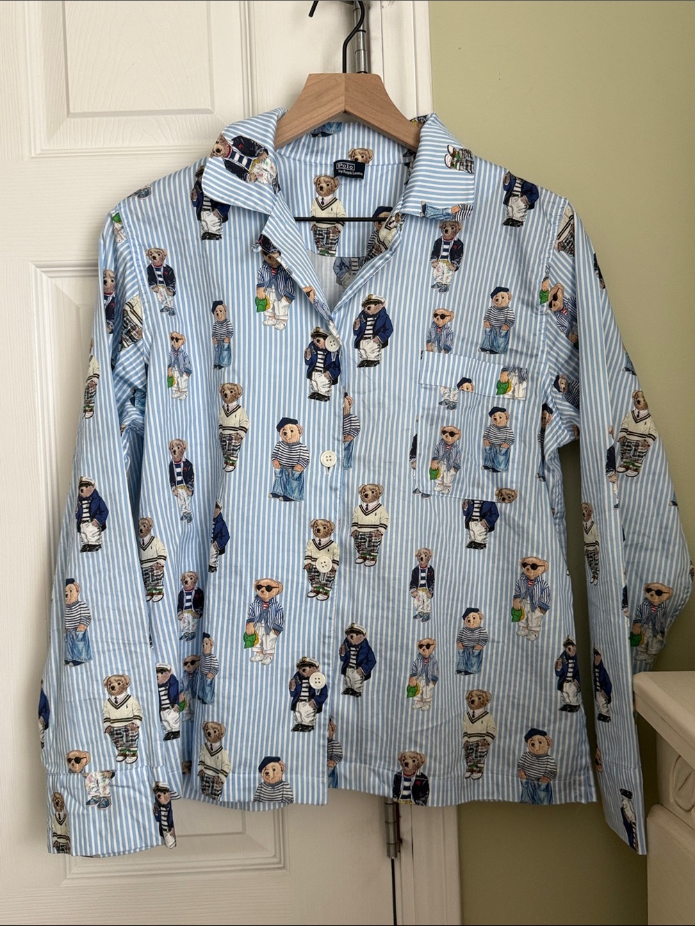 Polo By Ralph Lauren Madison All Over Bear Pajama Top - Picture 4 of 7